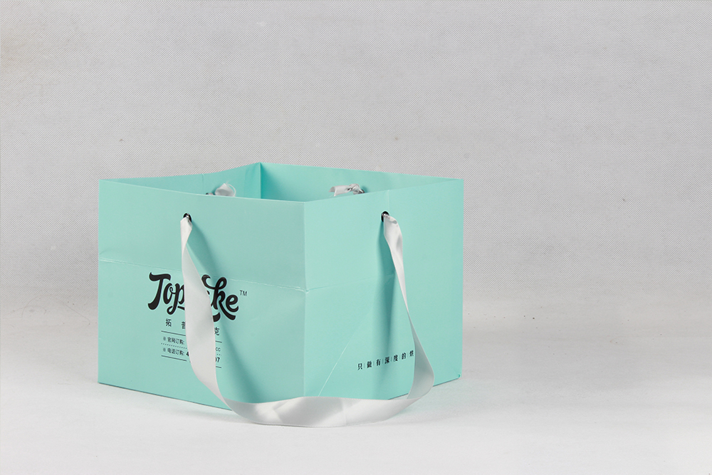 TOPCAKE中號精美化妝品白卡紙袋定制